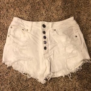American eagle button up festival short in white